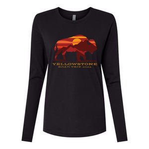 Yellowstone National Park Family Road Trip 2024 Matching Womens Cotton Relaxed Long Sleeve T-Shirt