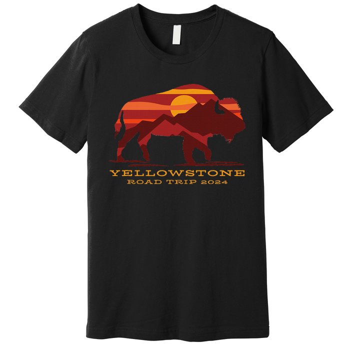 Yellowstone National Park Family Road Trip 2024 Matching Premium T-Shirt