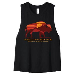 Yellowstone National Park Family Road Trip 2024 Matching Women's Racerback Cropped Tank