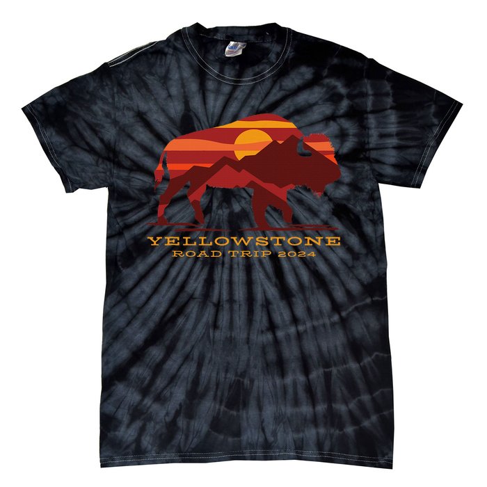 Yellowstone National Park Family Road Trip 2024 Matching Tie-Dye T-Shirt