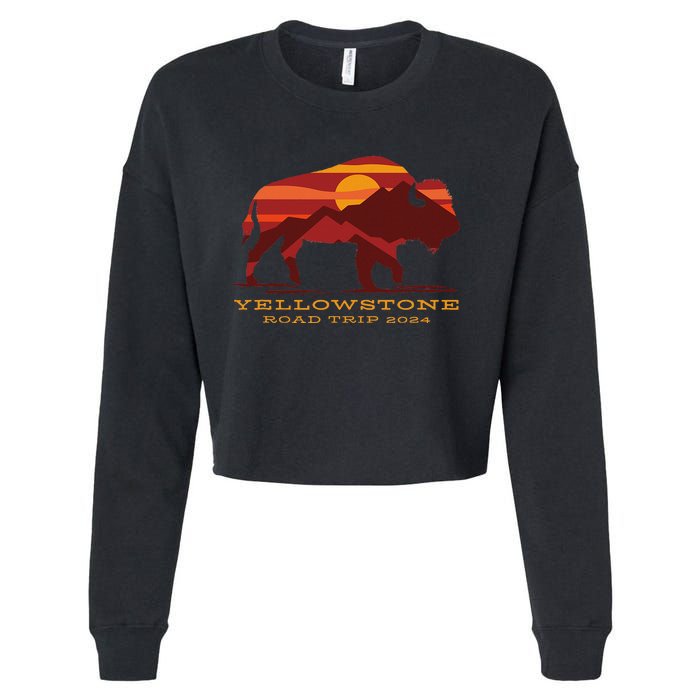 Yellowstone National Park Family Road Trip 2024 Matching Cropped Pullover Crew