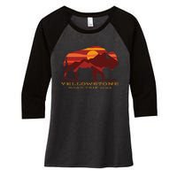 Yellowstone National Park Family Road Trip 2024 Matching Women's Tri-Blend 3/4-Sleeve Raglan Shirt