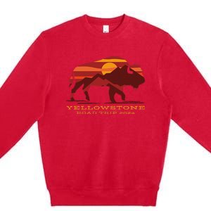 Yellowstone National Park Family Road Trip 2024 Matching Premium Crewneck Sweatshirt