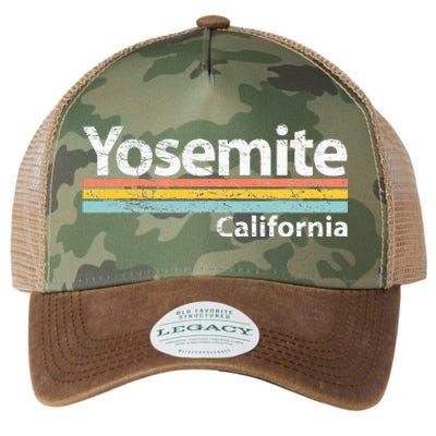 Yosemite National Park California Retro Stripes Classic Legacy Tie Dye Trucker Hat