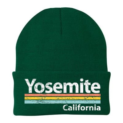 Yosemite National Park California Retro Stripes Classic Knit Cap Winter Beanie