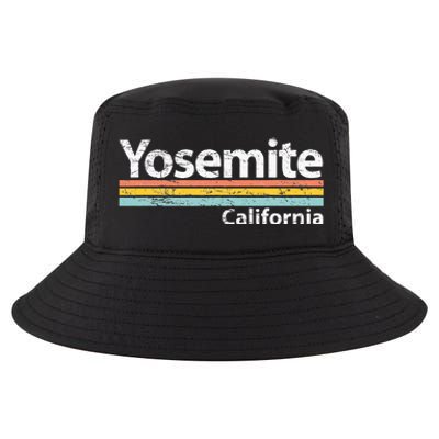 Yosemite National Park California Retro Stripes Classic Cool Comfort Performance Bucket Hat