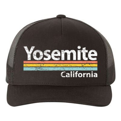 Yosemite National Park California Retro Stripes Classic Yupoong Adult 5-Panel Trucker Hat