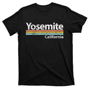 Yosemite National Park California Retro Stripes Classic T-Shirt