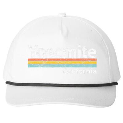 Yosemite National Park California Retro Stripes Classic Snapback Five-Panel Rope Hat