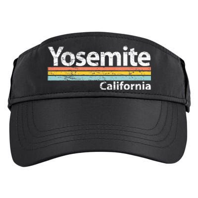 Yosemite National Park California Retro Stripes Classic Adult Drive Performance Visor