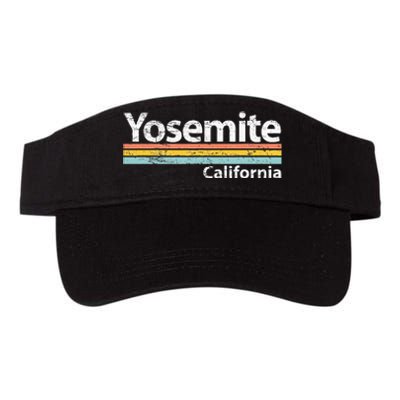 Yosemite National Park California Retro Stripes Classic Valucap Bio-Washed Visor