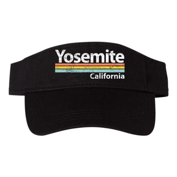 Yosemite National Park California Retro Stripes Classic Valucap Bio-Washed Visor