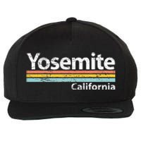 Yosemite National Park California Retro Stripes Classic Wool Snapback Cap