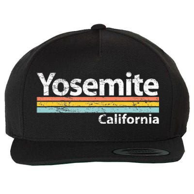 Yosemite National Park California Retro Stripes Classic Wool Snapback Cap