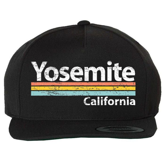 Yosemite National Park California Retro Stripes Classic Wool Snapback Cap