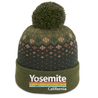 Yosemite National Park California Retro Stripes Classic The Baniff Cuffed Pom Beanie