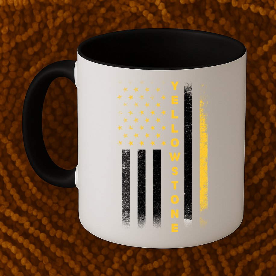 Yellowstone National Park Vintage American Flag Mug