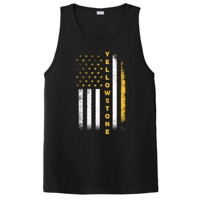 Yellowstone National Park Vintage American Flag PosiCharge Competitor Tank