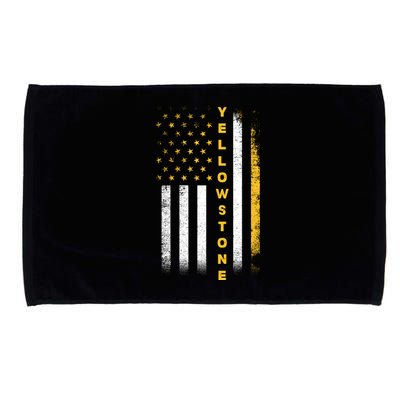 Yellowstone National Park Vintage American Flag Microfiber Hand Towel