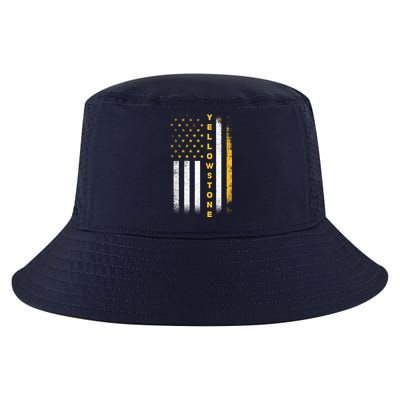 Yellowstone National Park Vintage American Flag Cool Comfort Performance Bucket Hat