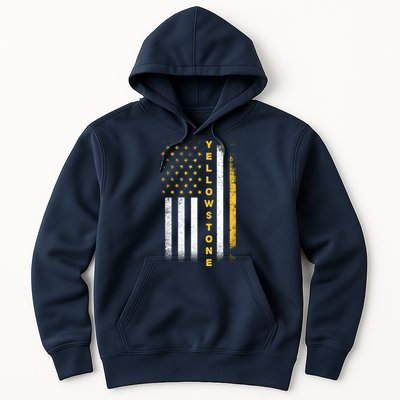 Yellowstone National Park Vintage American Flag Hoodie