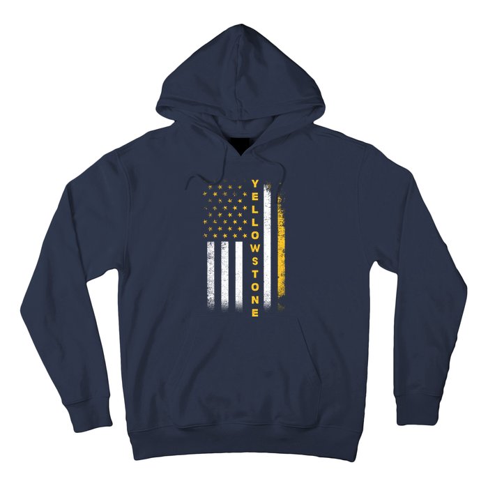 Yellowstone National Park Vintage American Flag Hoodie