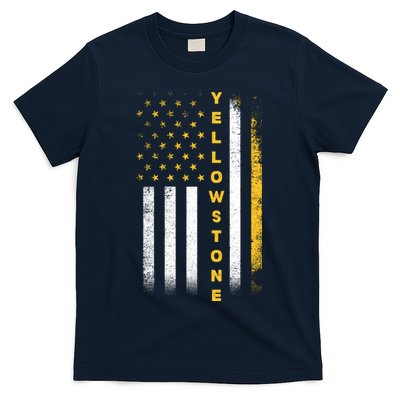 Yellowstone National Park Vintage American Flag T-Shirt