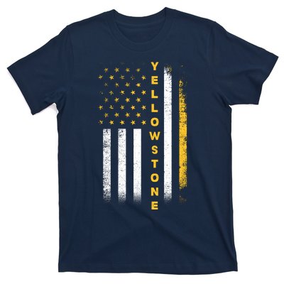 Yellowstone National Park Vintage American Flag T-Shirt