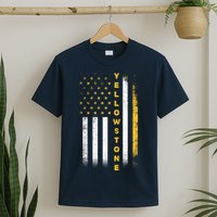 Yellowstone National Park Vintage American Flag T-Shirt