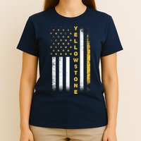 Yellowstone National Park Vintage American Flag T-Shirt
