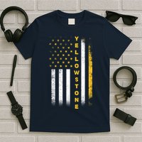 Yellowstone National Park Vintage American Flag T-Shirt