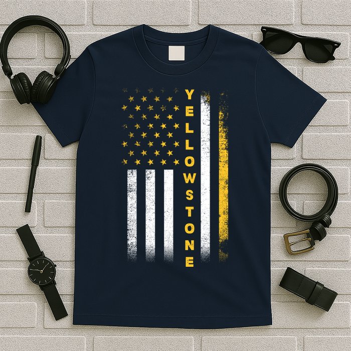 Yellowstone National Park Vintage American Flag T-Shirt