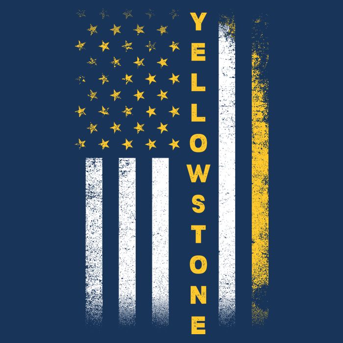 Yellowstone National Park Vintage American Flag T-Shirt