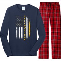 Yellowstone National Park Vintage American Flag Long Sleeve Pajama Set