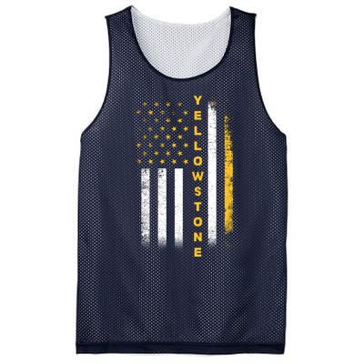 Yellowstone National Park Vintage American Flag Mesh Reversible Basketball Jersey Tank