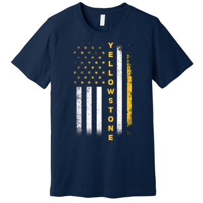 Yellowstone National Park Vintage American Flag Premium T-Shirt