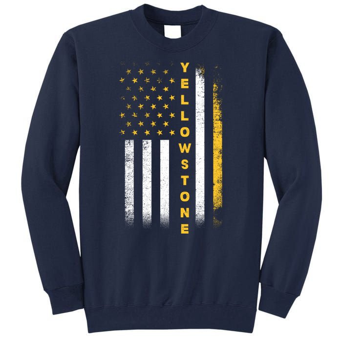 Yellowstone National Park Vintage American Flag Tall Sweatshirt