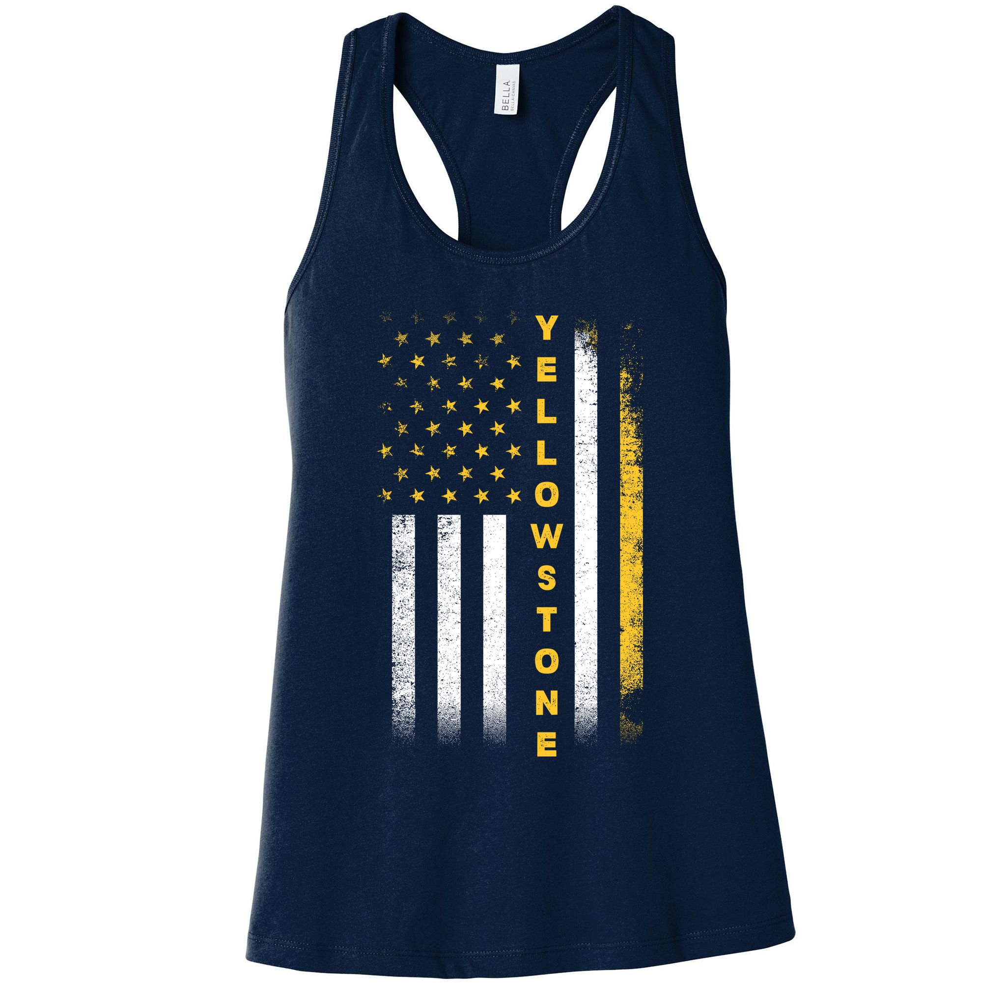Yellowstone National Park Vintage American Flag Womens Tank Top