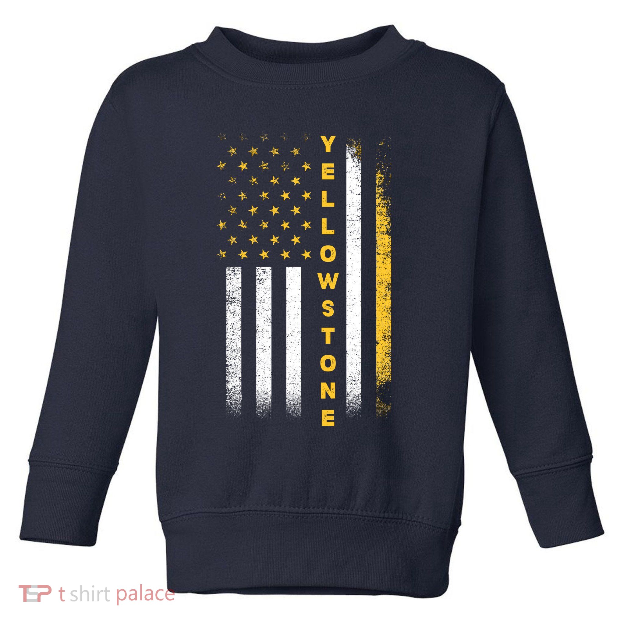 Yellowstone National Park Vintage American Flag Toddler Sweatshirt
