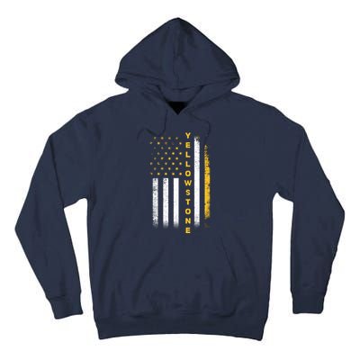 Yellowstone National Park Vintage American Flag Tall Hoodie