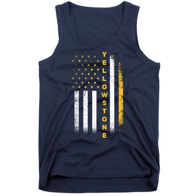 Yellowstone National Park Vintage American Flag Tank Top