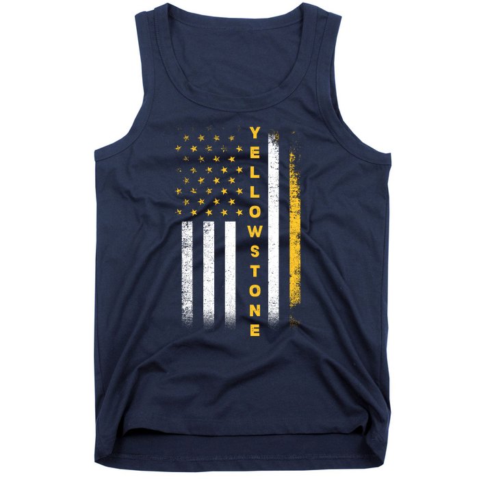 Yellowstone National Park Vintage American Flag Tank Top