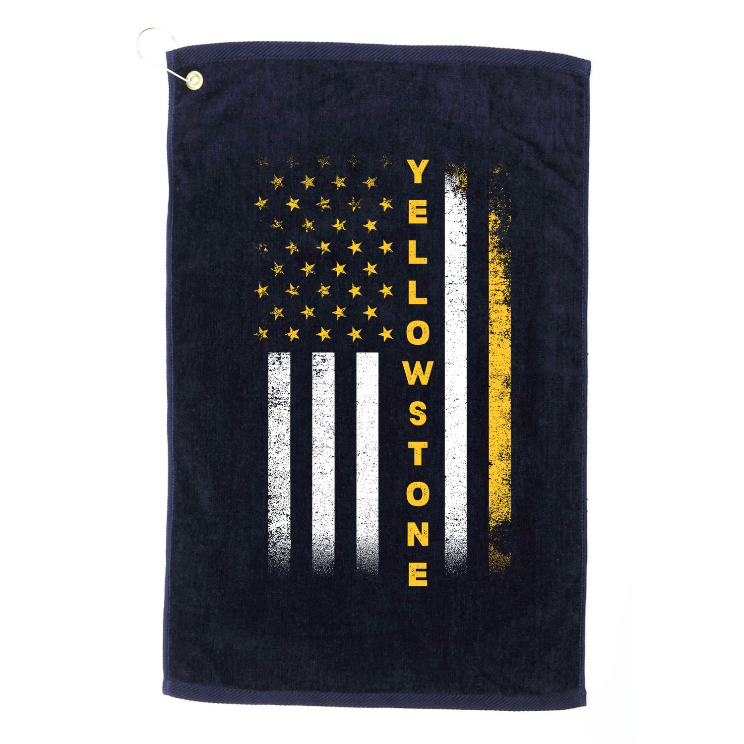 Yellowstone National Park Vintage American Flag Golf Towel