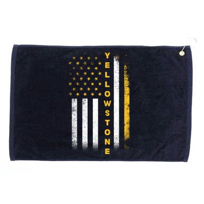 Yellowstone National Park Vintage American Flag Grommeted Golf Towel