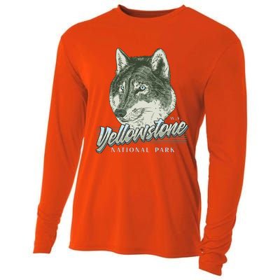 Yellowstone National Park Wolf Logo Cooling Performance Long Sleeve Crew