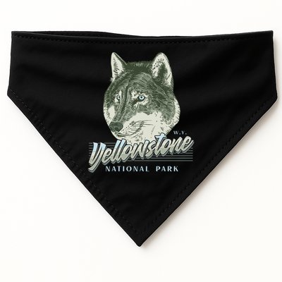Yellowstone National Park Wolf Logo USA-Made Doggie Bandana