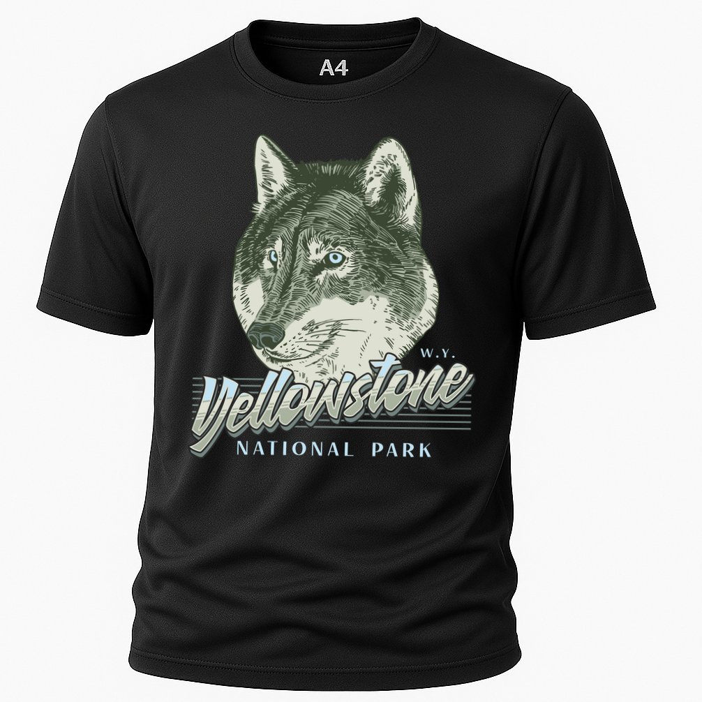 Yellowstone National Park Wolf Logo Cooling Performance Crew T-Shirt