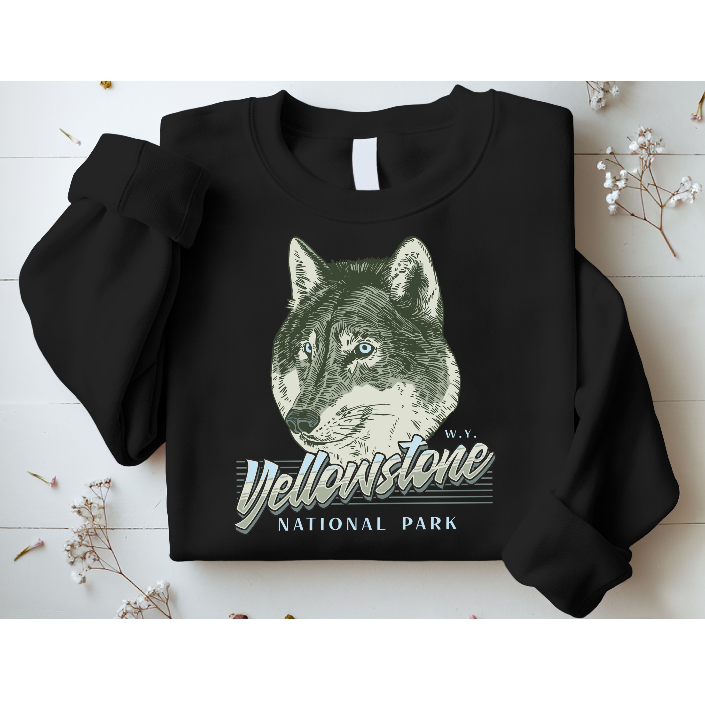 Yellowstone National Park Wolf Logo Sweatshirt