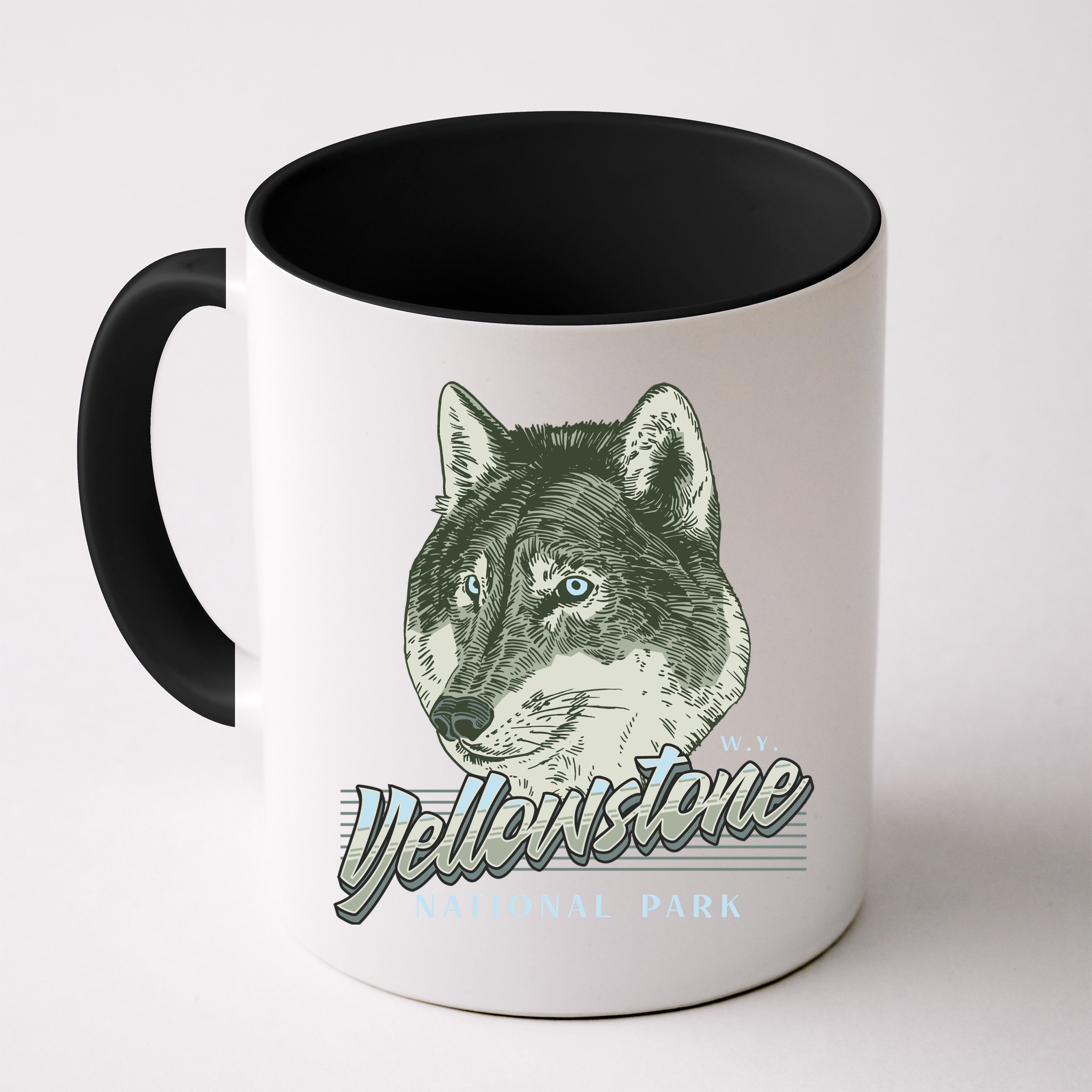 Yellowstone National Park Wolf Logo Mug