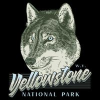 Yellowstone National Park Wolf Logo Drawstring Bag